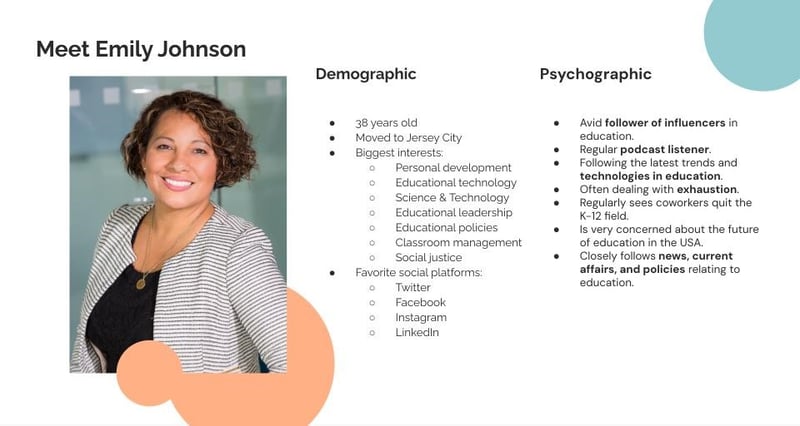 Searchality teacher Demographic - Emily Johnson